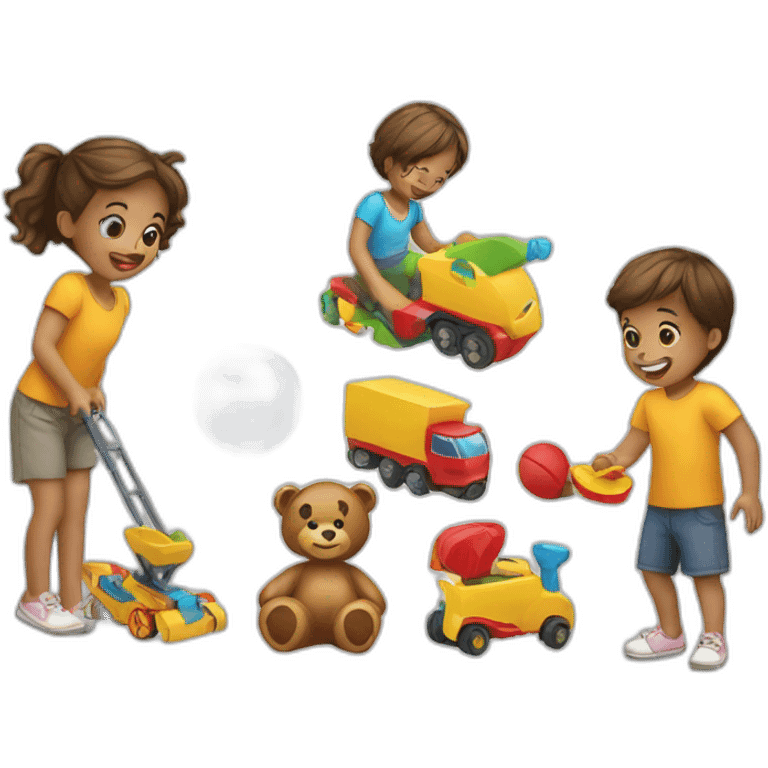 Children playing with toys emoji