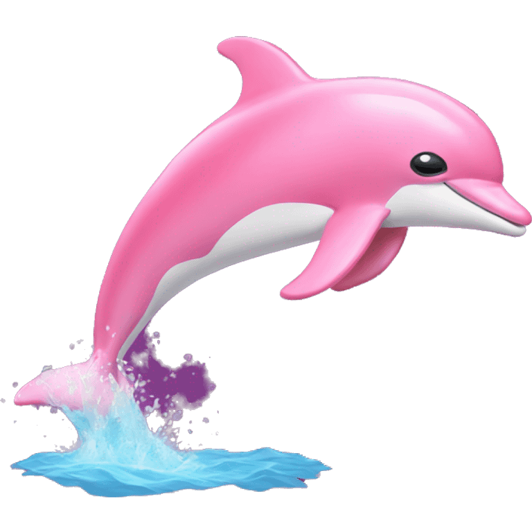 Pink Dolphins jumping emoji