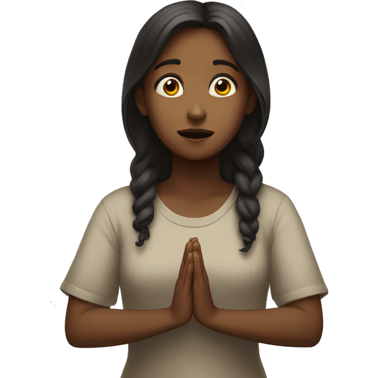 Girl pleading to God emoji