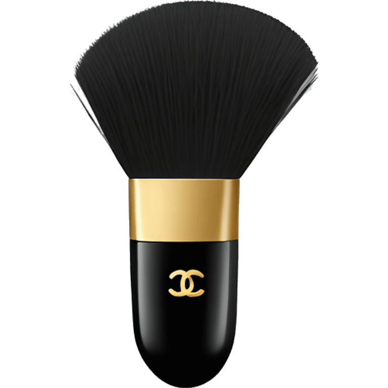 a half-moon shape with soft bristles and a black base featuring the Chanel logo. emoji