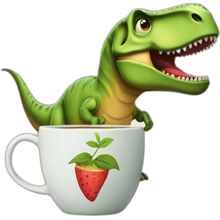 T rex drink tea  emoji