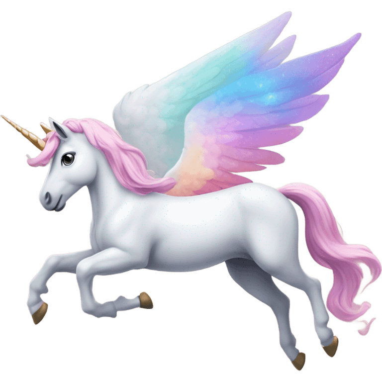 Unicorn flying emoji