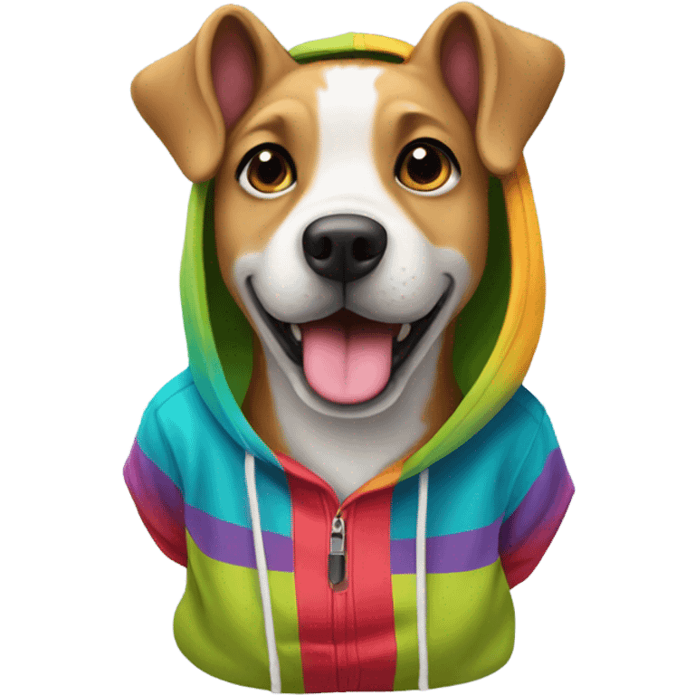 Dog wearing hoodie emoji