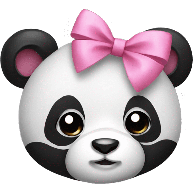 Panda with little pink bow emoji