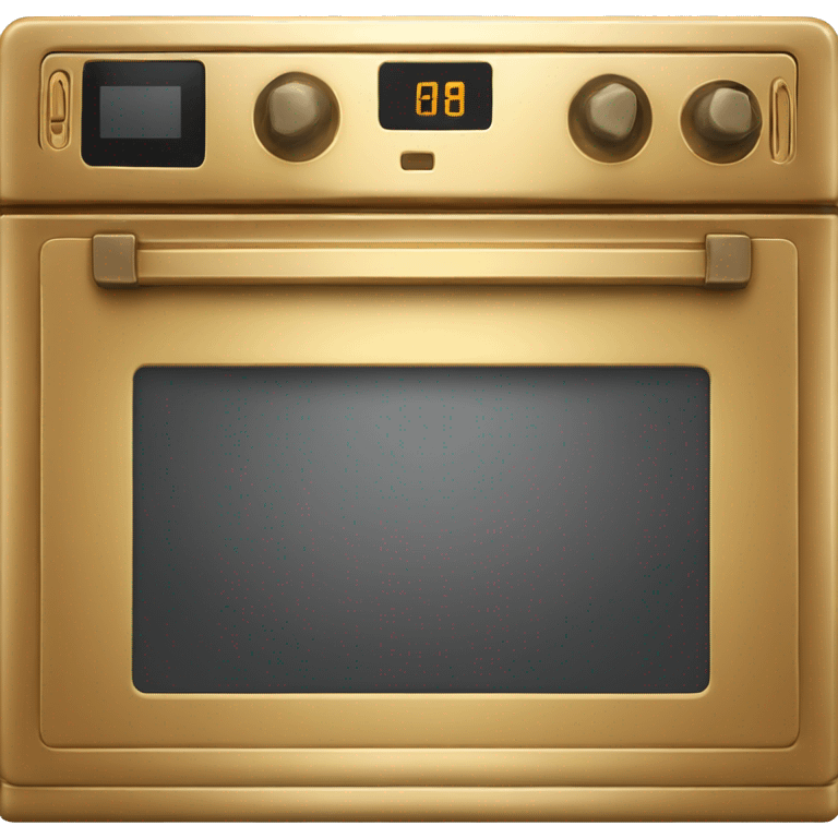 Realistic front facing shiny solid gold oven. emoji