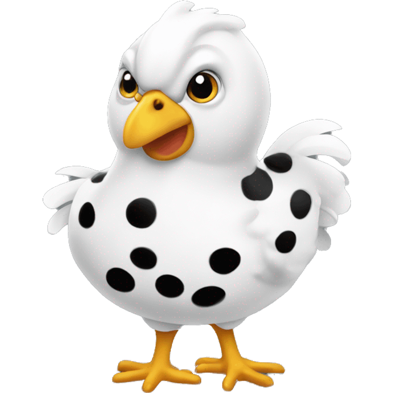 White black spots chicken  emoji