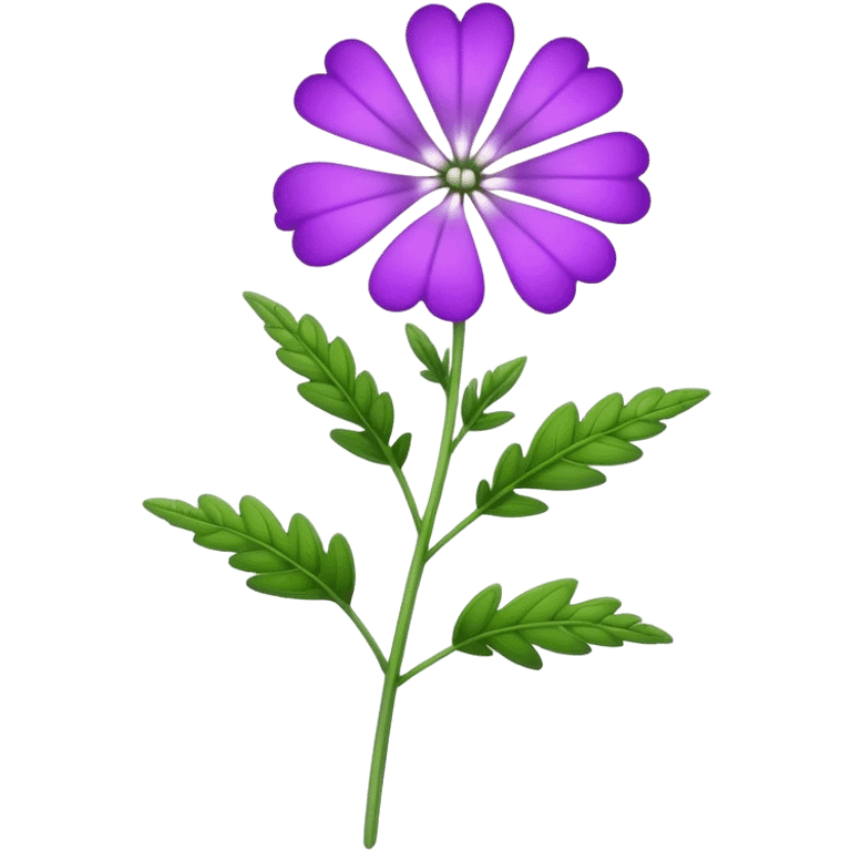 single Verbena flower, stem emoji