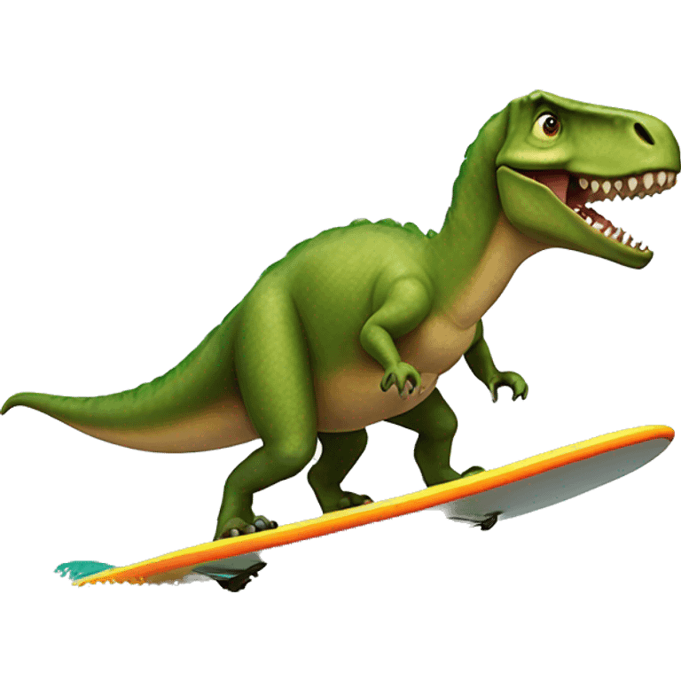 dinosaur riding a surfboard  emoji