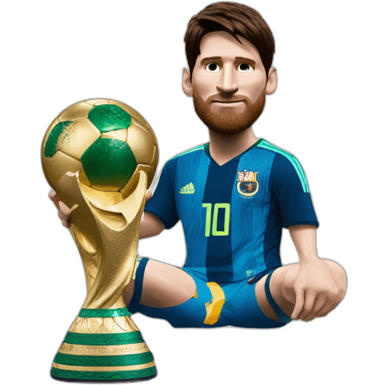 LIONEL MESSI WITH THE WORLD CUP emoji