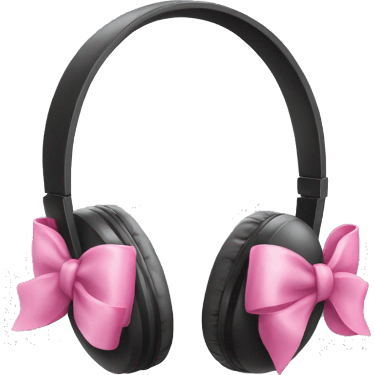 headphones with a pink bow emoji