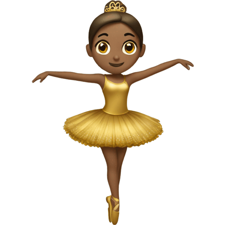  brown ballerina in a gold music box emoji