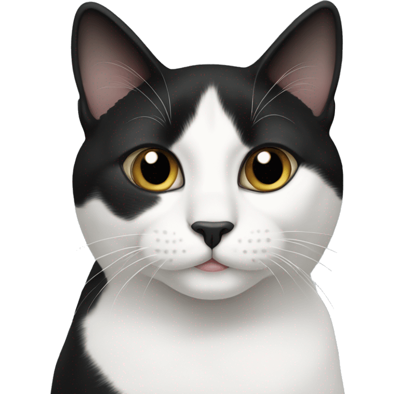 Black white mixed cat emoji