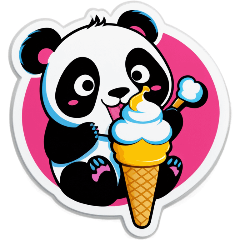 Panda eating ice cream emoji