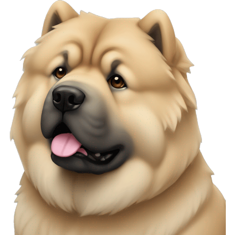 Beige grey chow-chow black muzzle emoji