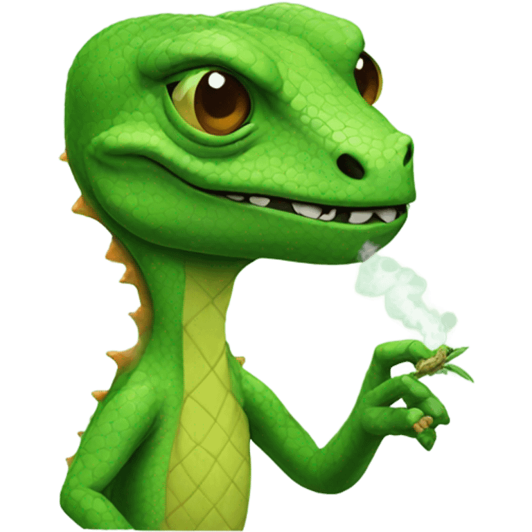 lizard smoking weed emoji