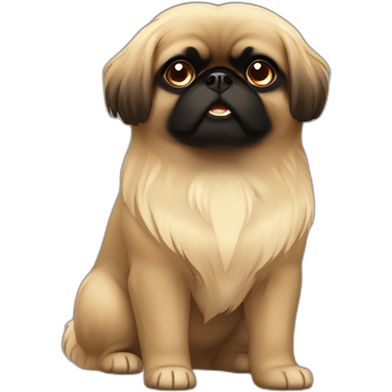 Black face pekingese beige body emoji