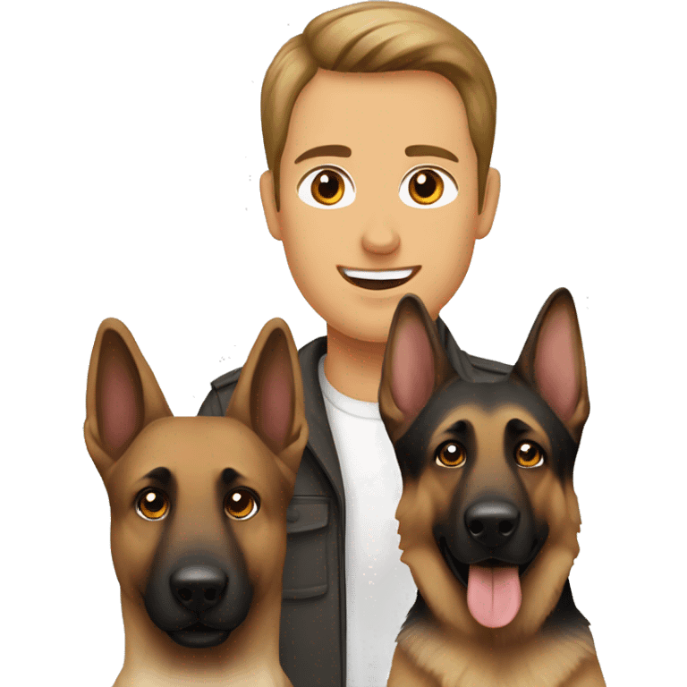 German shepherd with a human brown  emoji