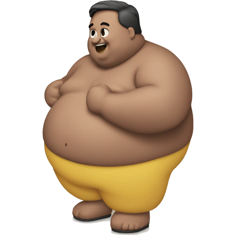 fat guy rubbing bell emoji