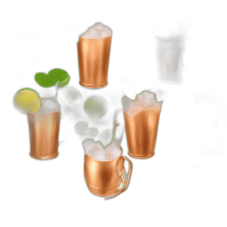 Belle femme boit un moscow mule dans un verre en cuivre emoji