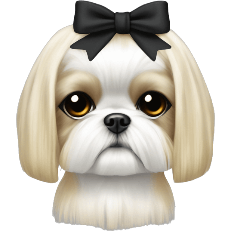 golden cream shih tzu white girl cute medium hair goth bow emoji