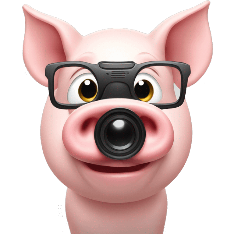 Pig taking photo emoji