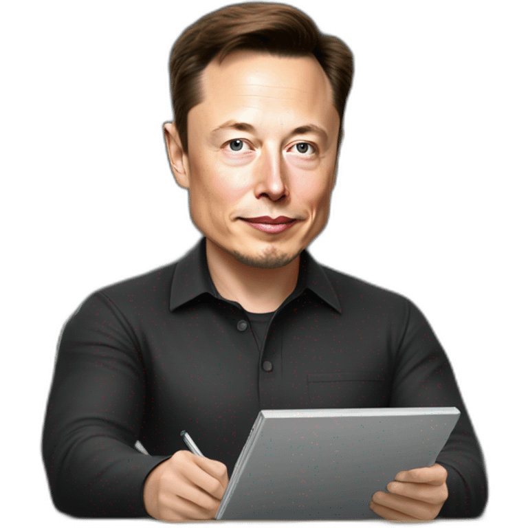 elon musk writing on chalkboard emoji