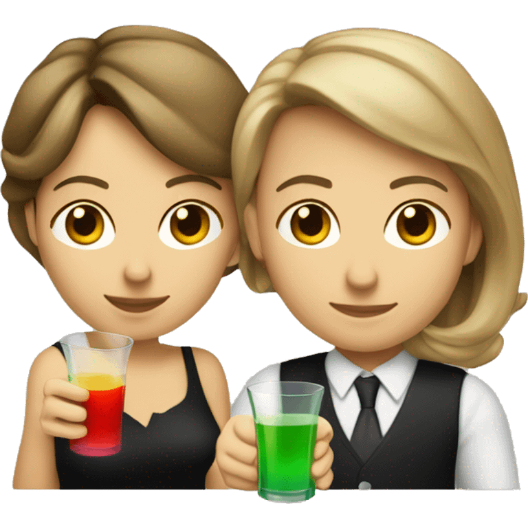 A Caucasian male and female, having drinks in a casino emoji