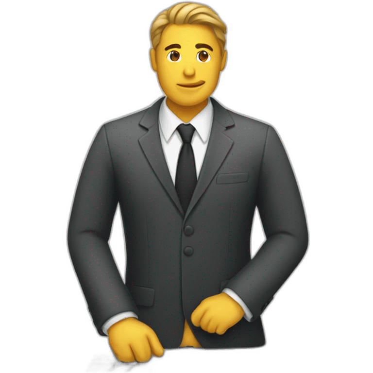 a man in a suit working on his Mac emoji