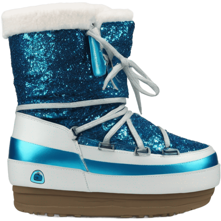 Moon Boots mit Glitzer in blue  emoji