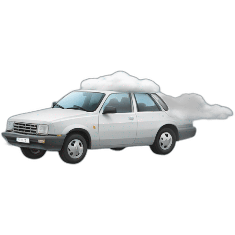 une voiture dans les nuage emoji