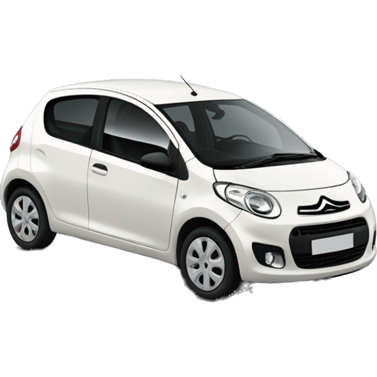 Citroën C1 blanche à 5 portes, de profil année 2009 emoji