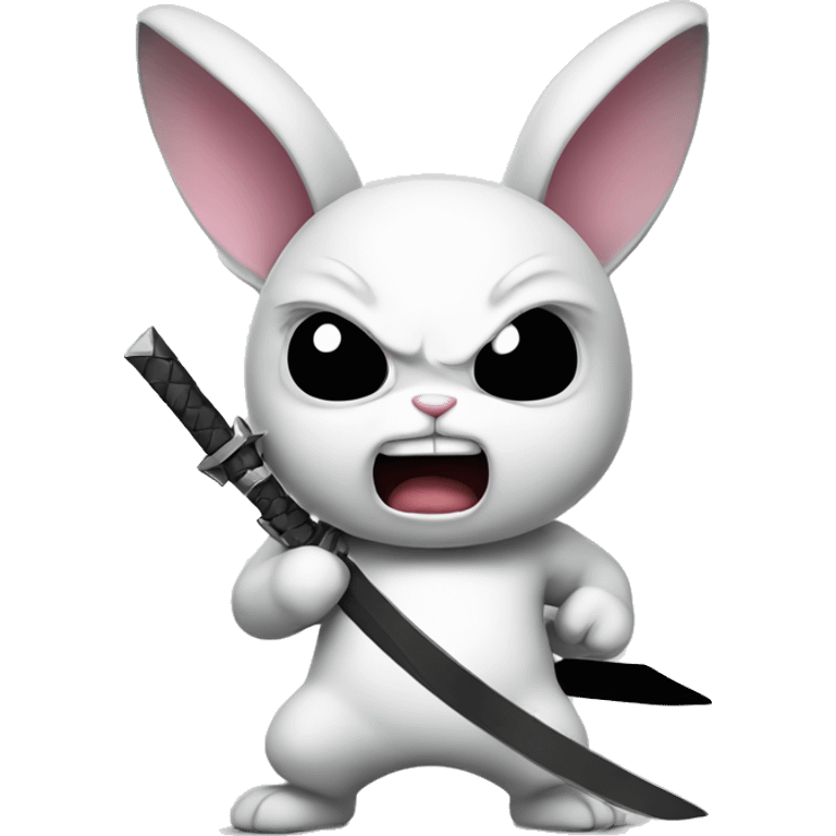 angry bunny with a ninja star  emoji