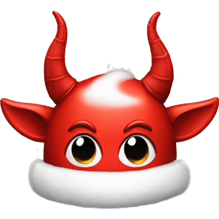 female red Devil horns with christmas hat emoji