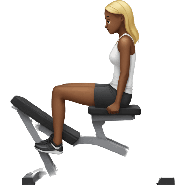 Girl doing leg press emoji