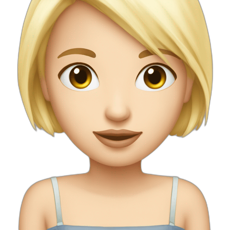 Jeune femme blonde mince avec petit chat emoji