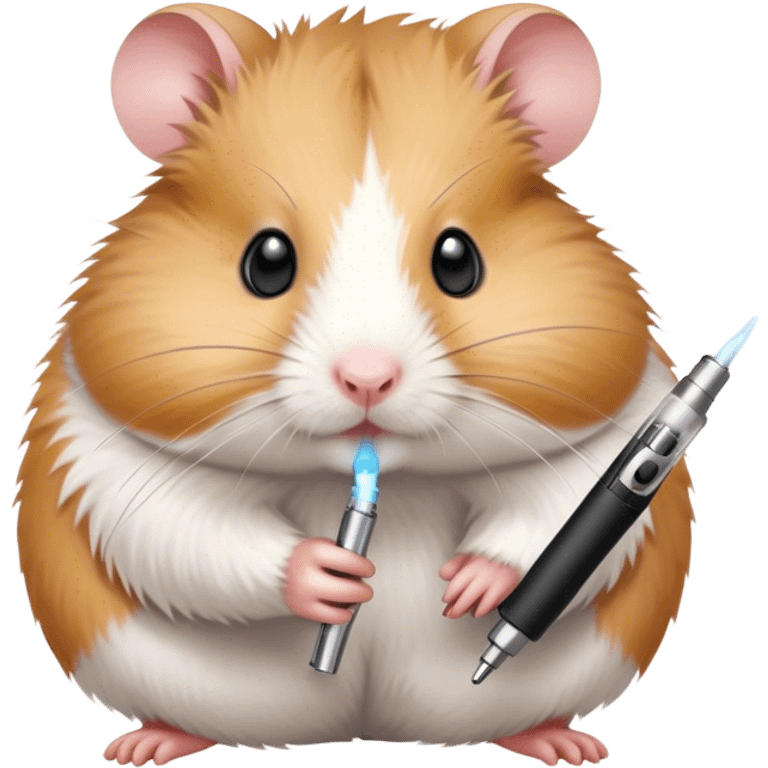 Hamster holding a vape pen emoji