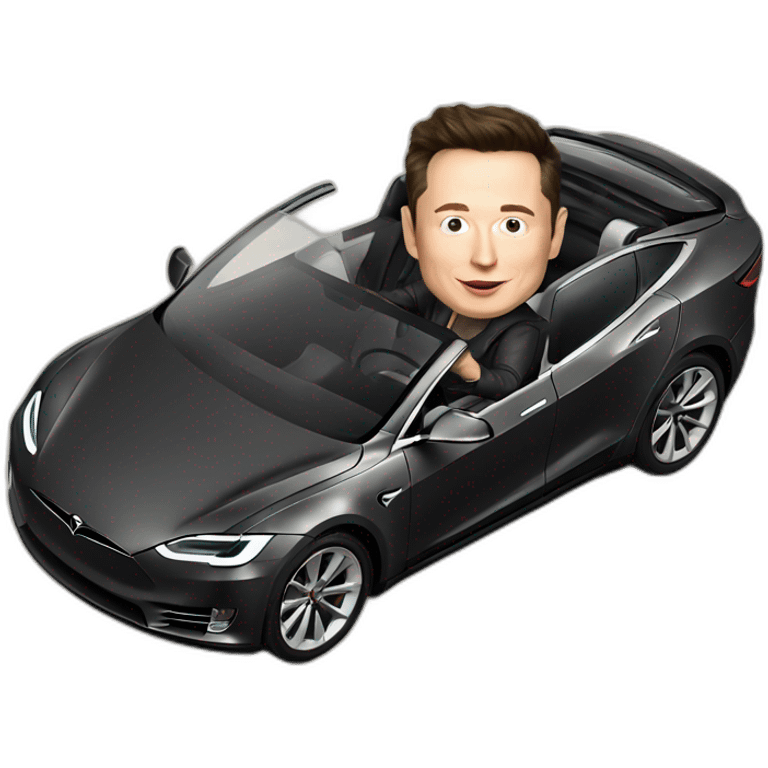 elon musk driving a tesla emoji