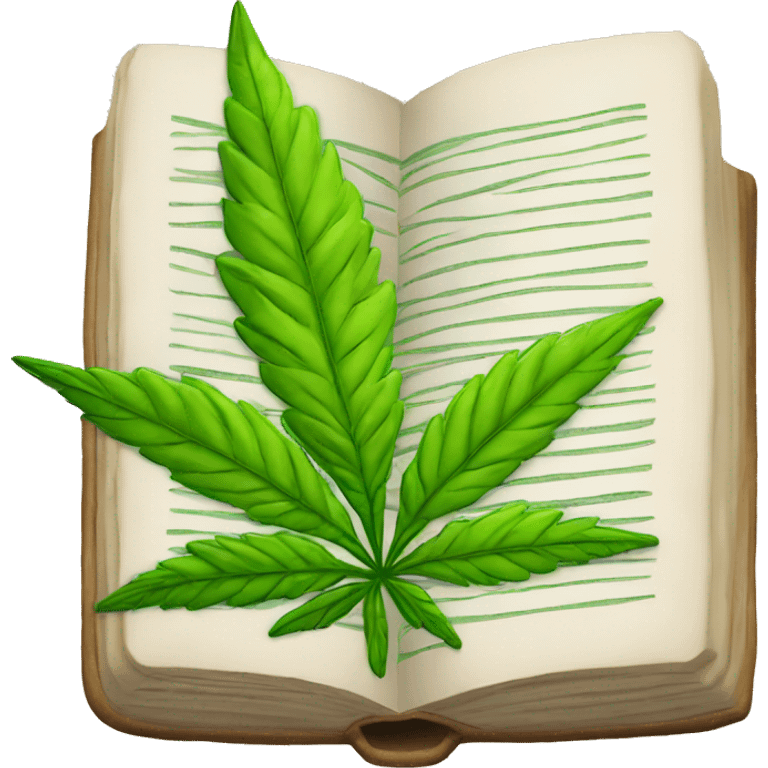 Book with a weed leaf on it emoji