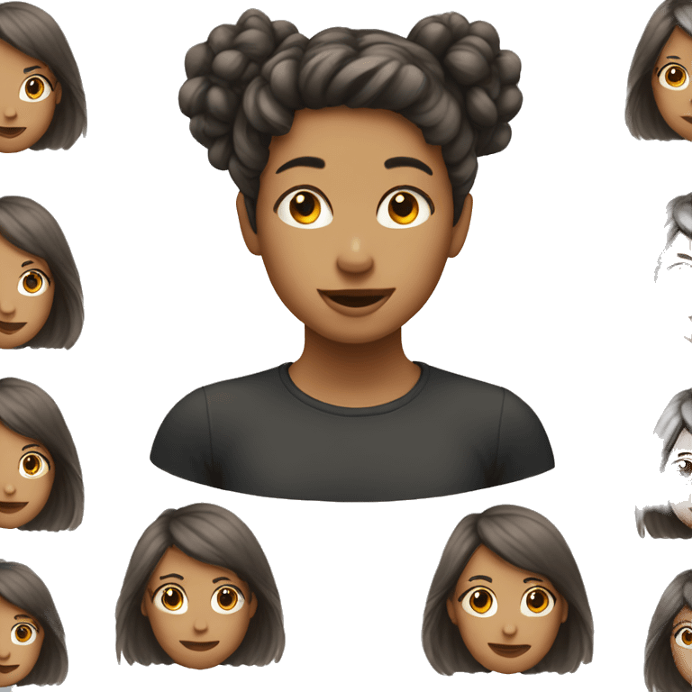 girl with 3 odd hair emoji