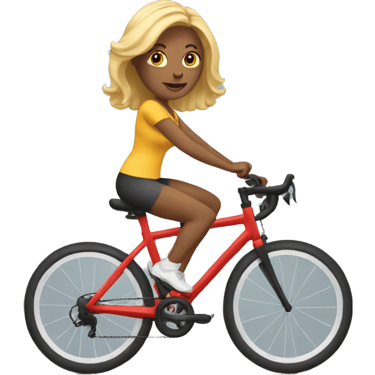 woman blonde Cycling emoji