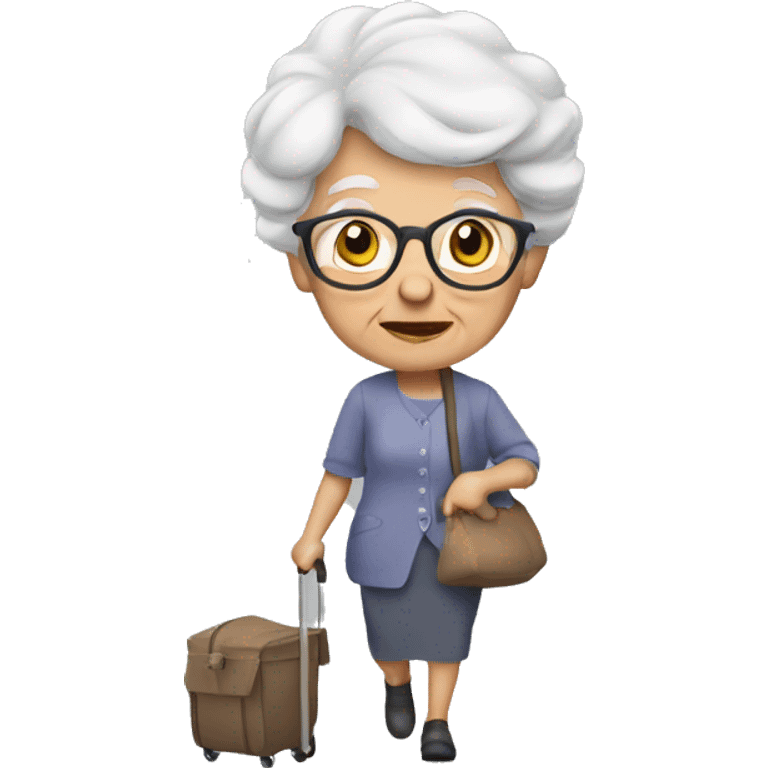 Granny with walking frane emoji