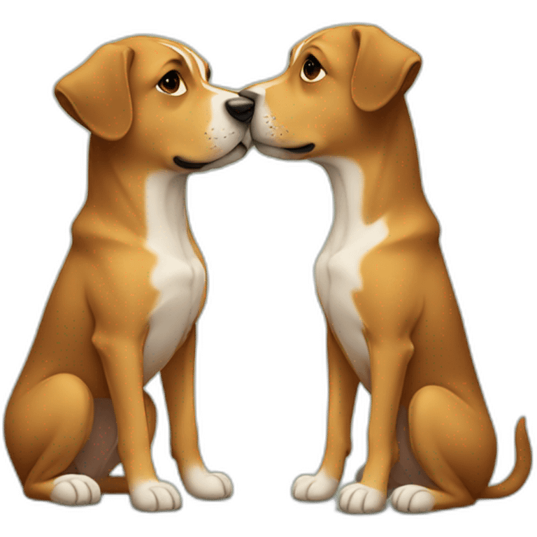 Dogs kissing emoji