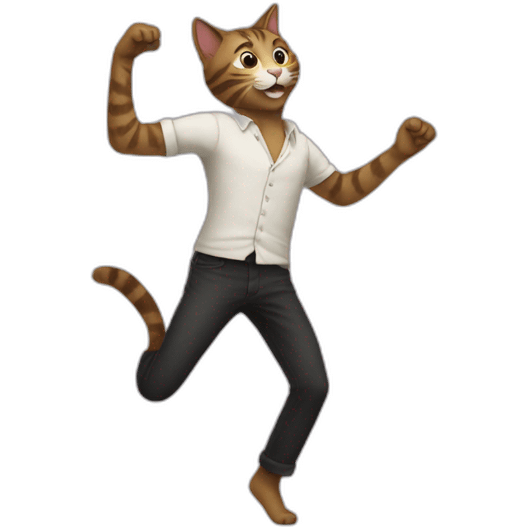 Dancing while cat emoji