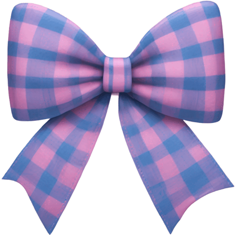 Pink bow with plaid blue stripes emoji