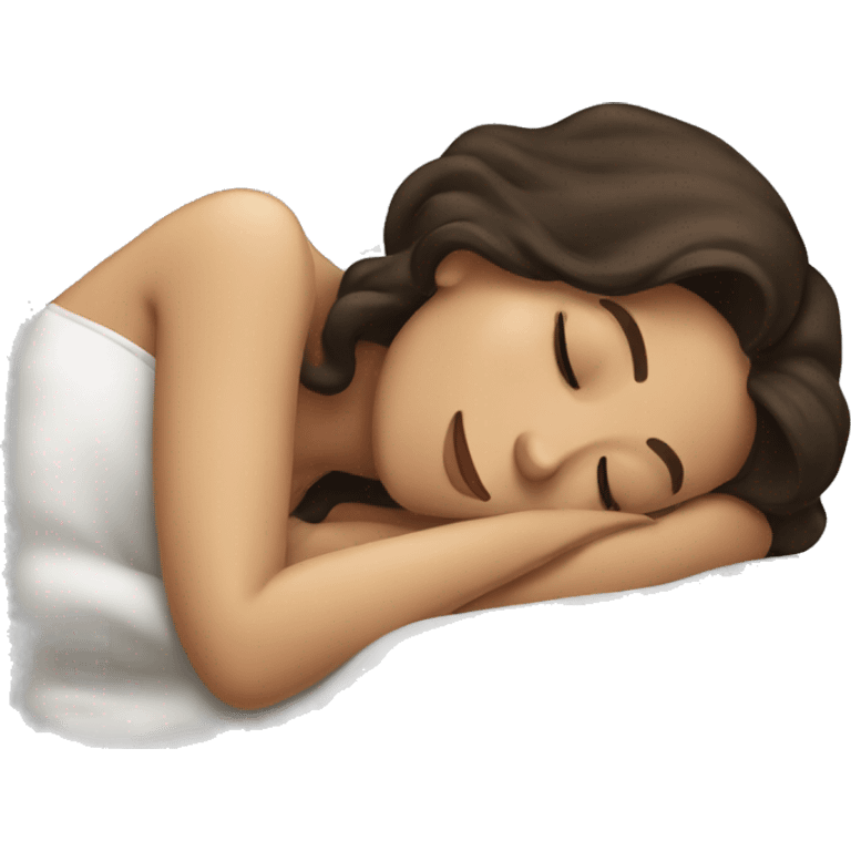 Brunette girl sleeping emoji