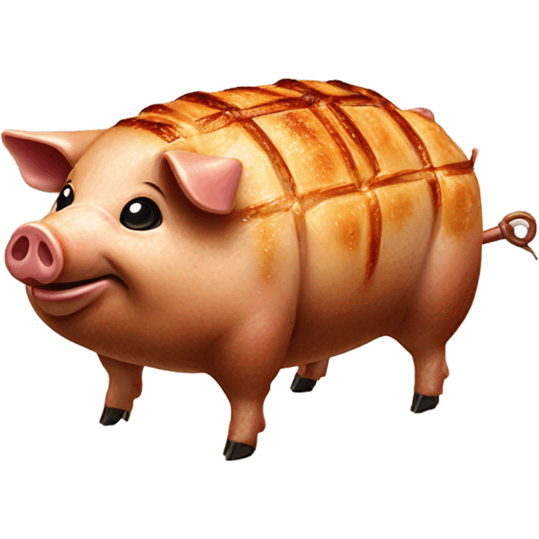 Pig roast cooked pig on rotisserie emoji