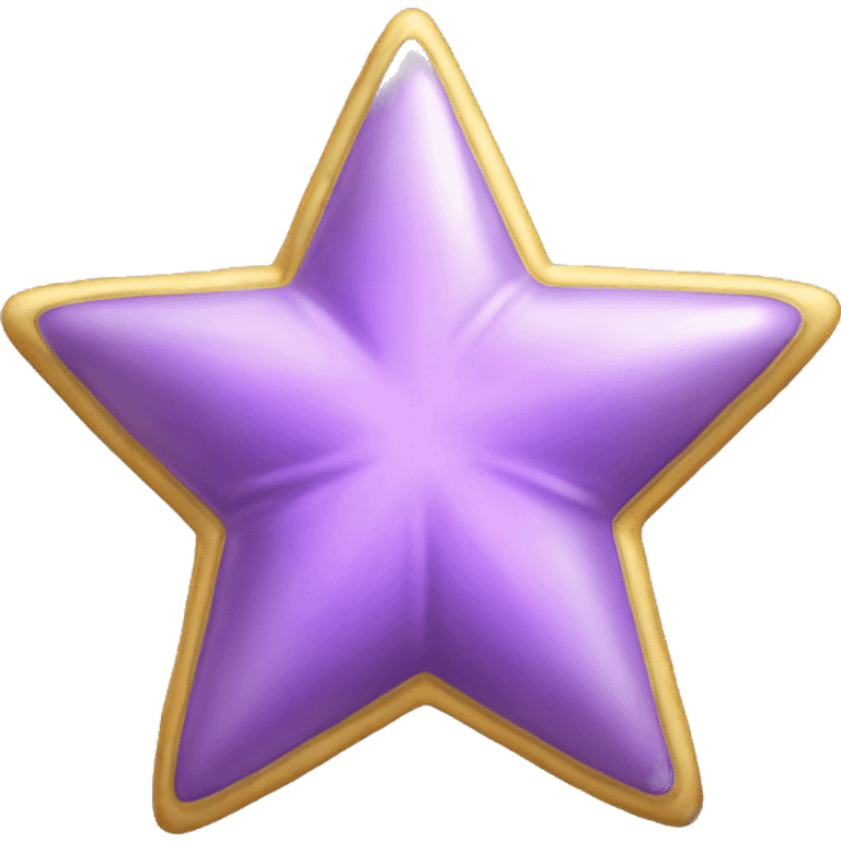 Realistic shining lilac isolated star emoji