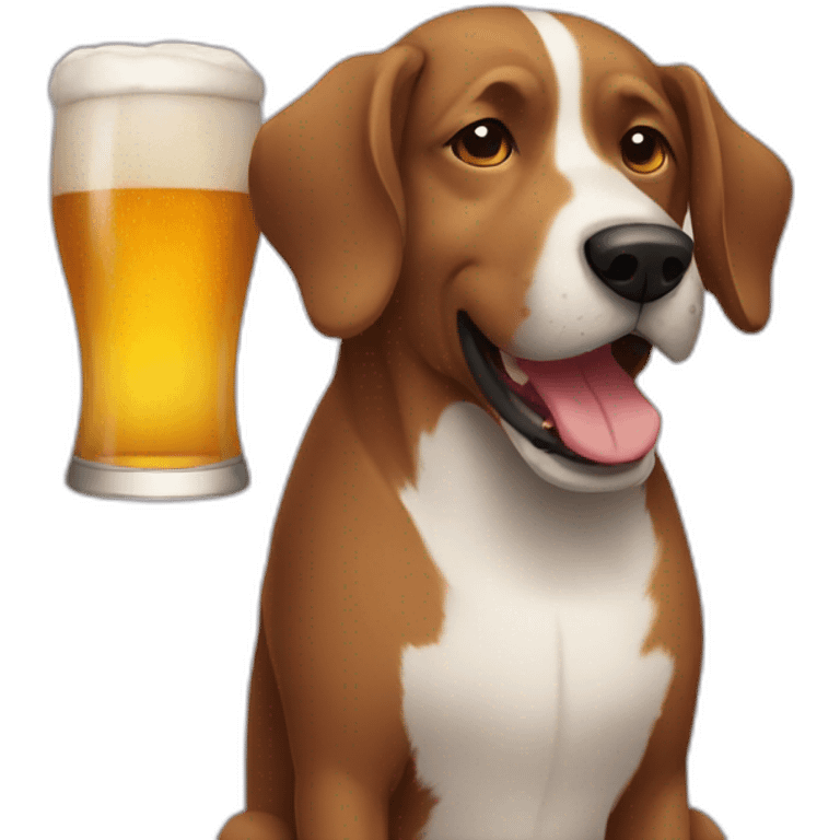 Dog drinking beer emoji