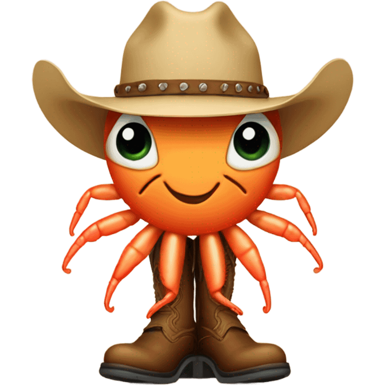 shrimp wearing cowboy boots emoji