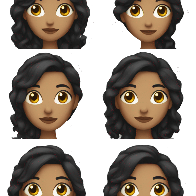 women with black hair emoji